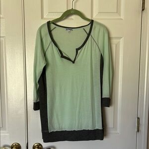Express Mint Green and Black Trim Top